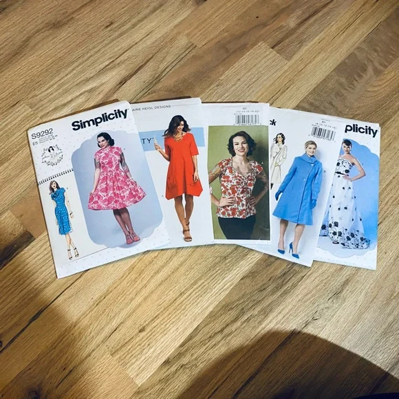 Lot of 5 sewing patterns simplicity and butterick sizes 8-22 - Picture 1 of 11